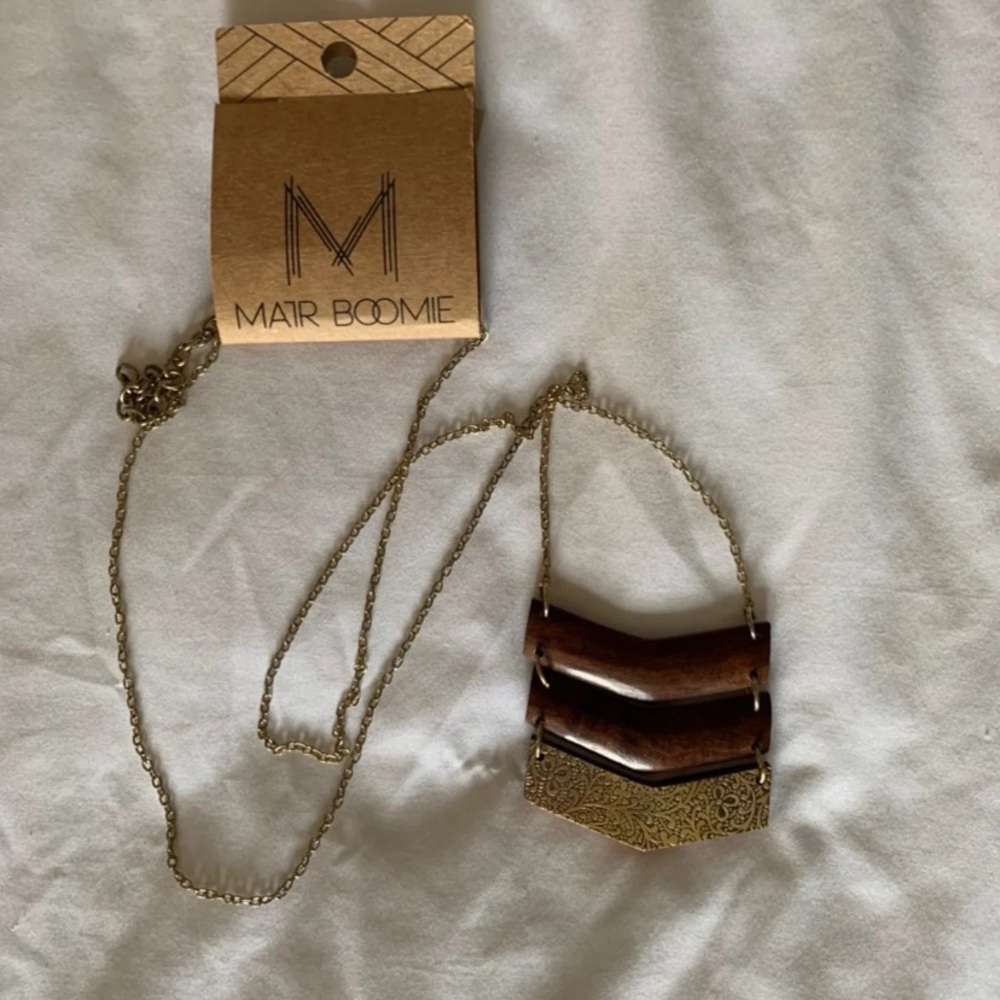 Fair Trade Modern Wood Necklace